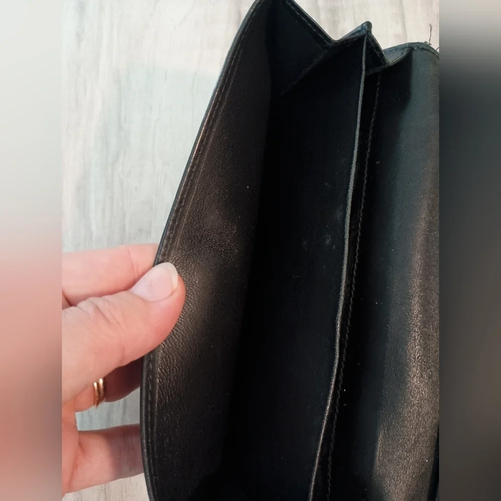 Authentic Gucci Denim Black GG Supreme Long Wallet
